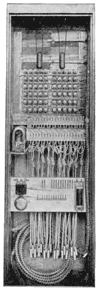 Illustration: Fig. 295. Upright Magneto Switchboard&mdash;Rear View